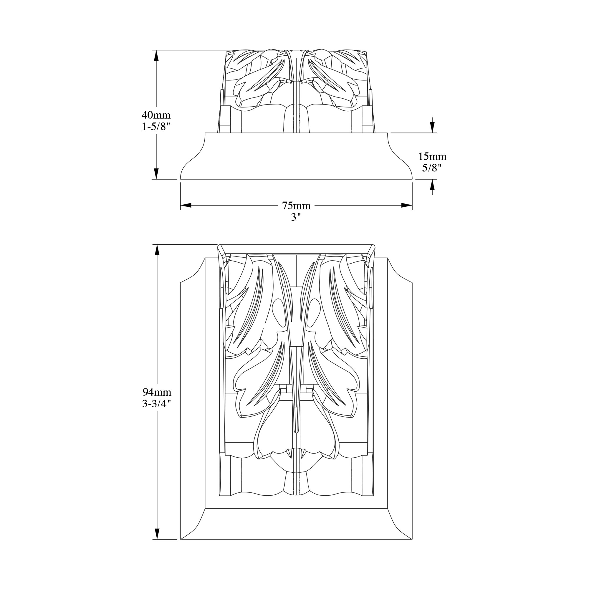 Ornamental Bracket for C307 Crown Moulding - Click Image to Close