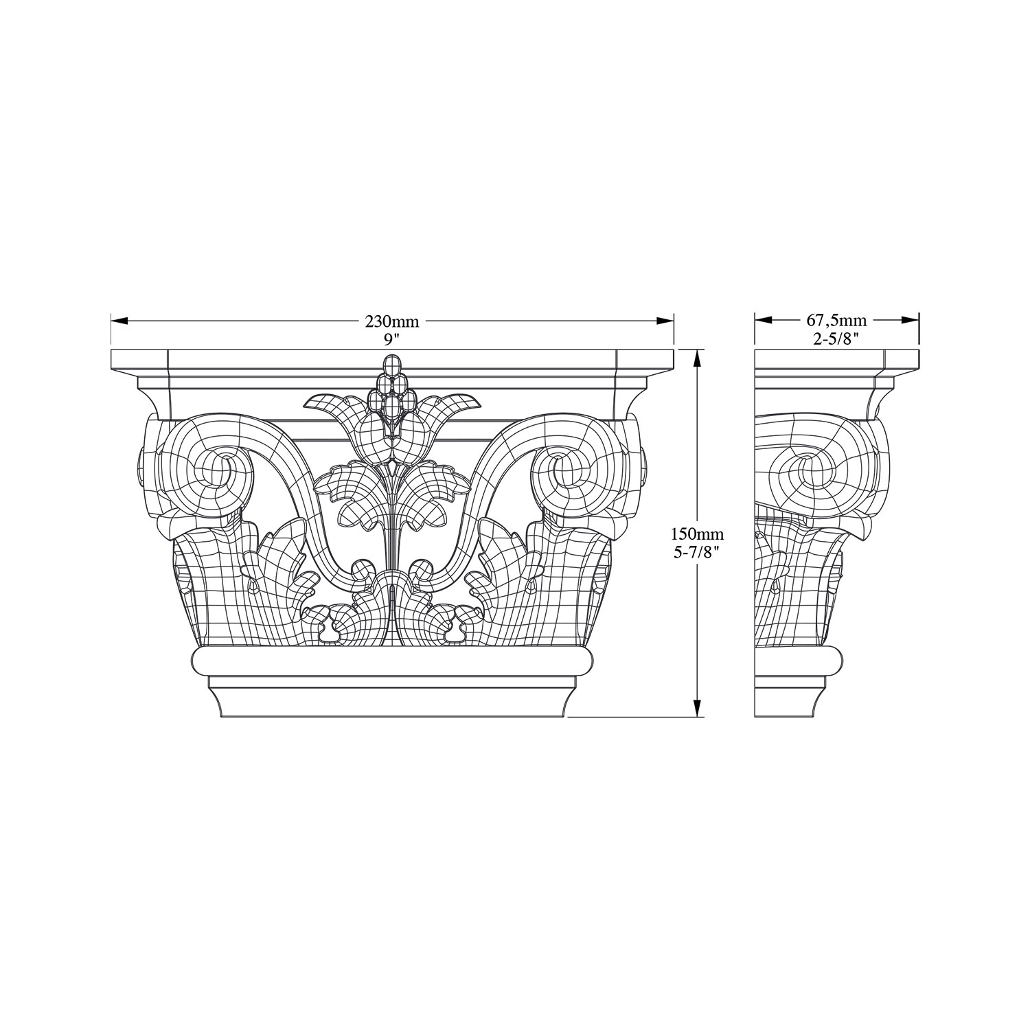 Pair of Capitals for Pilaster - Click Image to Close